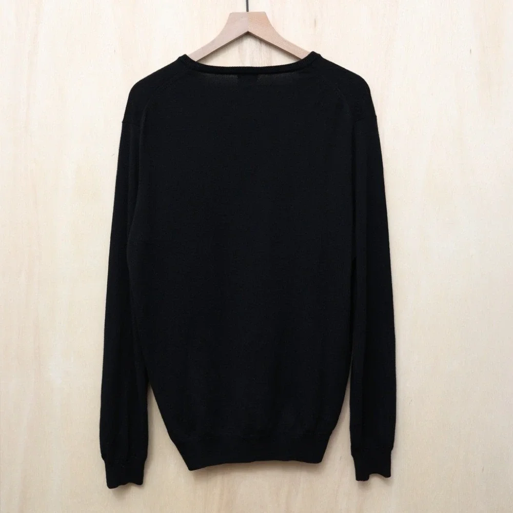 J. Crew Merino Wool V-Neck Long Sleeve Black XL‎